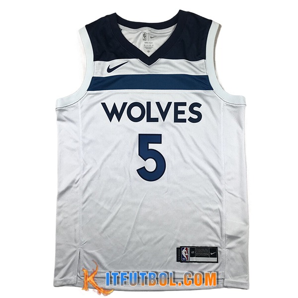 Camisetas NBA Minnesota Timberwolves (EDWARDS #5) 2024/25 Blanco/Azul -02