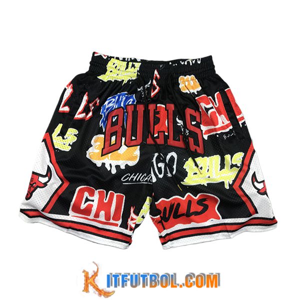 Cortos NBA Chicago Bulls 2024/25 Negro/Rojo/Amarillo -02