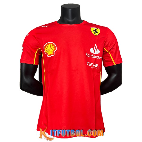 Camiseta de manga corta F1 Scuderia Ferrari Team Rojo/Amarillo 2024