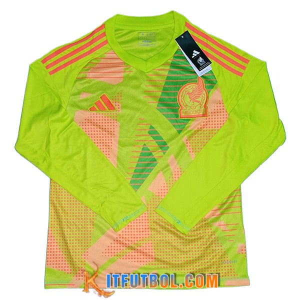 Camiseta Equipo Nacional México Portero Manga Largas Verde 2024/2025