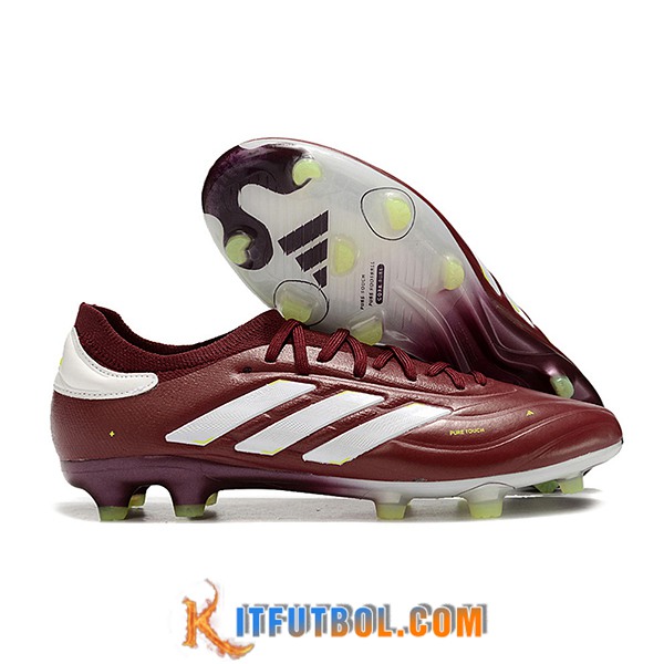 Copa Botas De Fútbol PURE II+ FG BOOTS Vino tinto