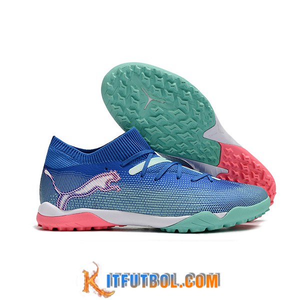 PUMA Botas De Fútbol FUTURE 7 ULTIMATE TF Azul/Verde/Rosa