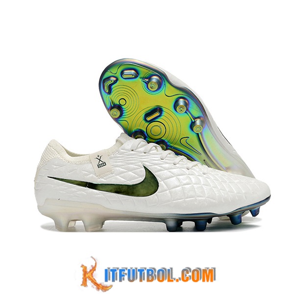 Nike Botas De Fútbol Tiempo Legend X Elite FG Blanco/Verde