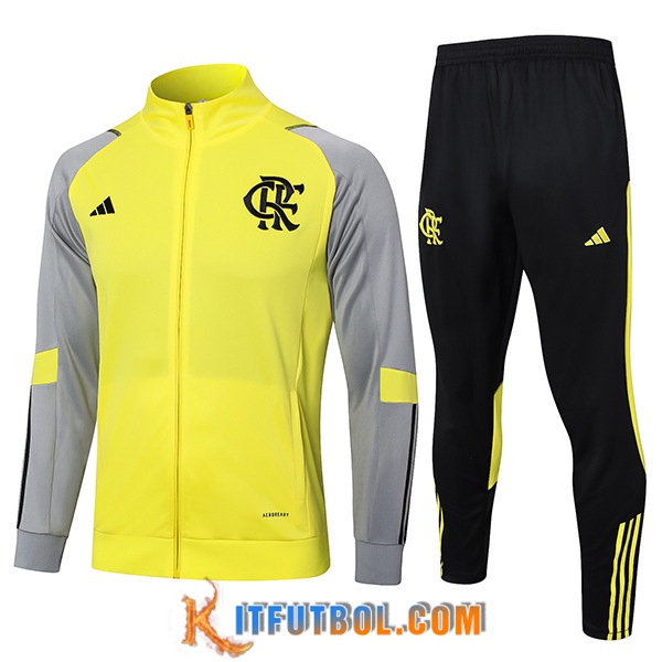 Chandal Equipos De Futbol Chaquetas Flamenco Amarillo/Gris 2024/2025