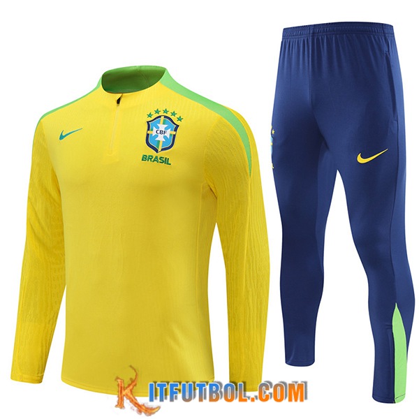 Chandal Equipos De Futbol Brasil Amarillo/Verde 2024/2025