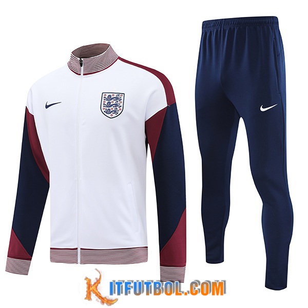 Chandal Equipos De Futbol Chaquetas Inglaterra Blanco/Azul/Rojo 2024/2025