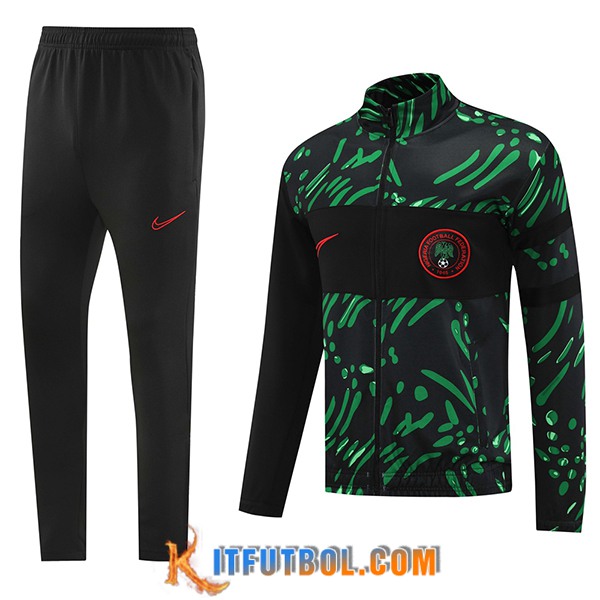 Chandal Equipos De Futbol Chaquetas Nigeria Negro/Verde 2024/2025