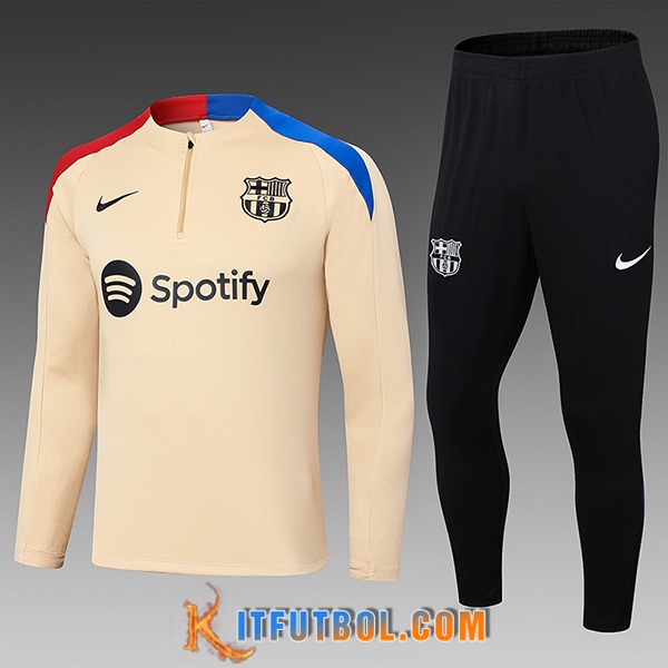 Chandal Equipos De Futbol FC Barcelona Ninos Beige/Azul/Rojo 2024/2025