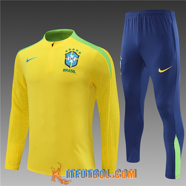 Chandal Equipos De Futbol Brasil Ninos Amarillo/Verde 2024/2025