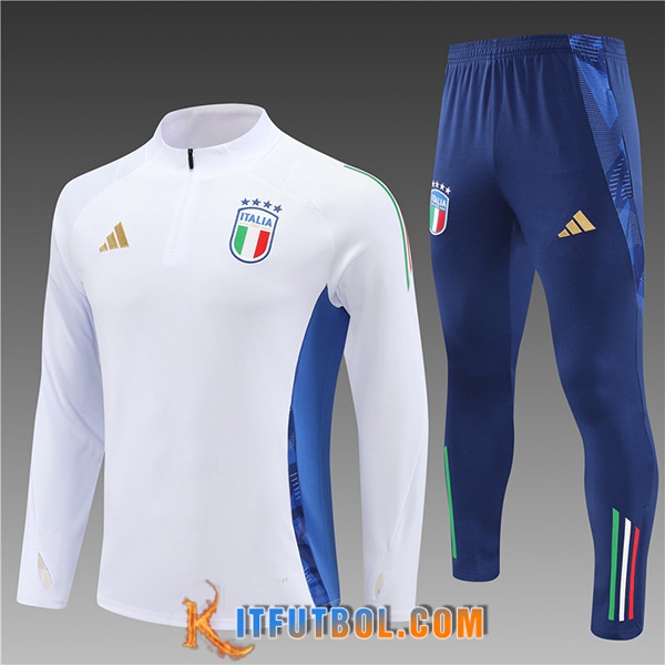 Chandal Equipos De Futbol Italia Ninos Blanco/Azul 2024/2025