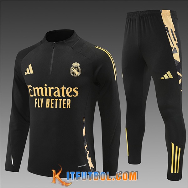 Chandal Equipos De Futbol Real Madrid Ninos Negro/Amarillo 2024/2025