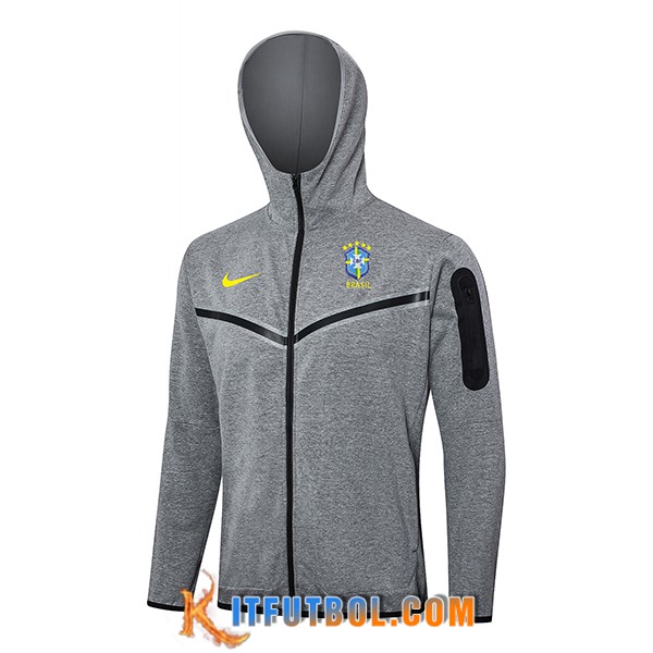 Chaqueta Con Capucha Brasil Gris 2024/2025