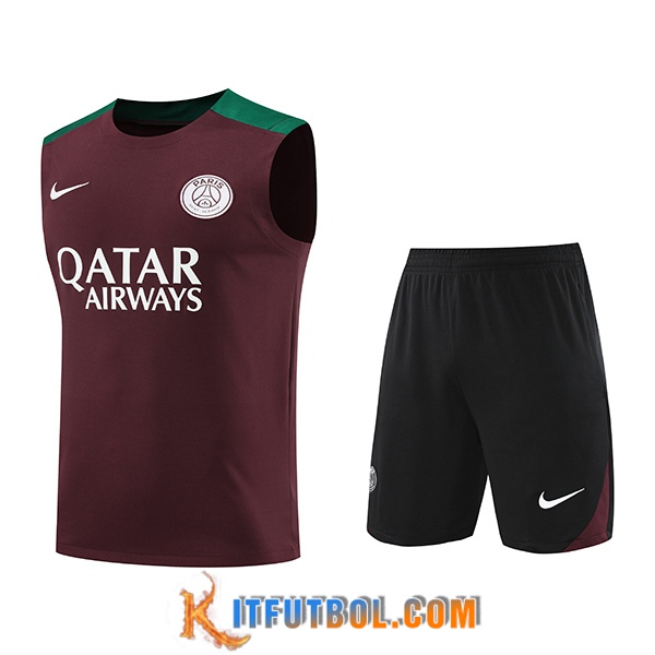 Camiseta Entrenamiento sin mangas PSG Rojo/Verde 2024/2025