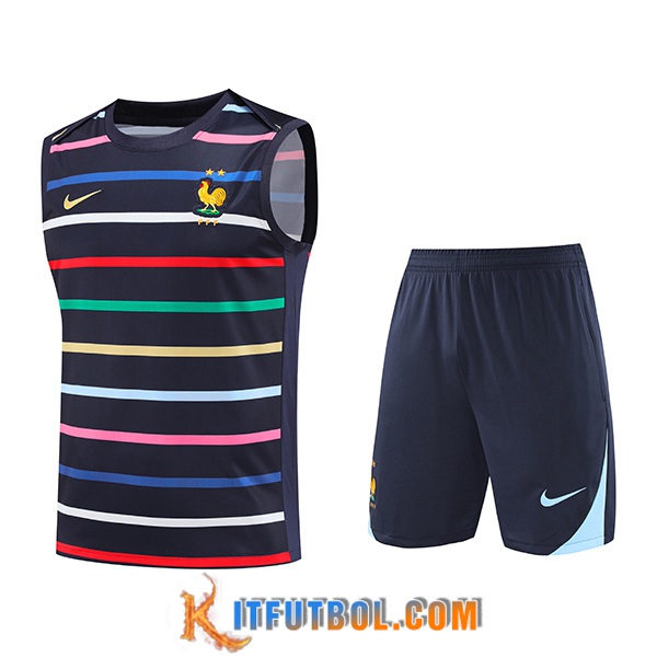 Camiseta Entrenamiento sin mangas Francia Negro 2024/2025