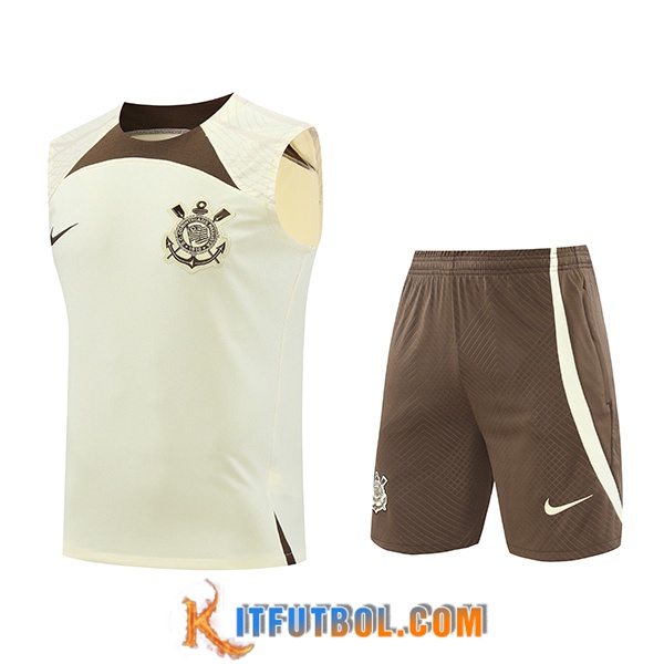 Camiseta Entrenamiento sin mangas Corinthians Beige/Marrón 2024/2025