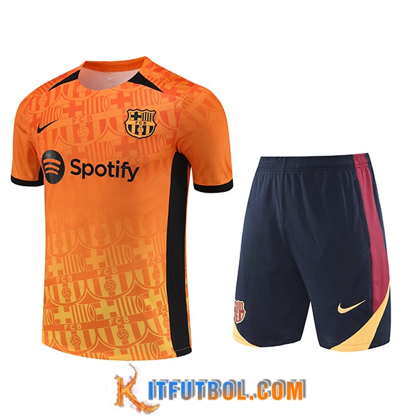 Camiseta Entrenamiento FC Barcelona Naranja/Negro 2024/2025