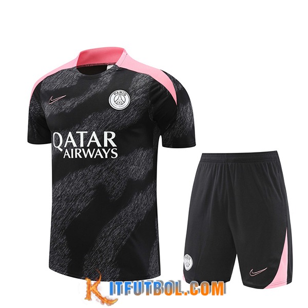 Camiseta Entrenamiento PSG Negro/Gris/Rosa 2024/2025