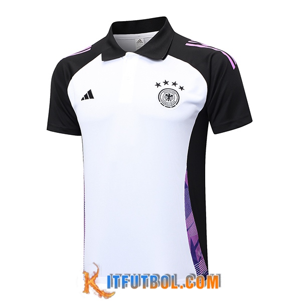 Camiseta Polo Alemania Blanco/Negro/Violeta 2024/2025