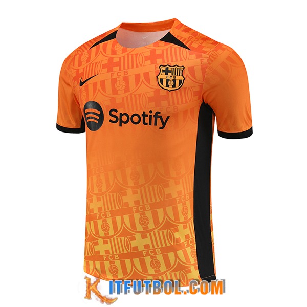 Camiseta Entrenamiento FC Barcelona Naranja/Negro 2024/2025