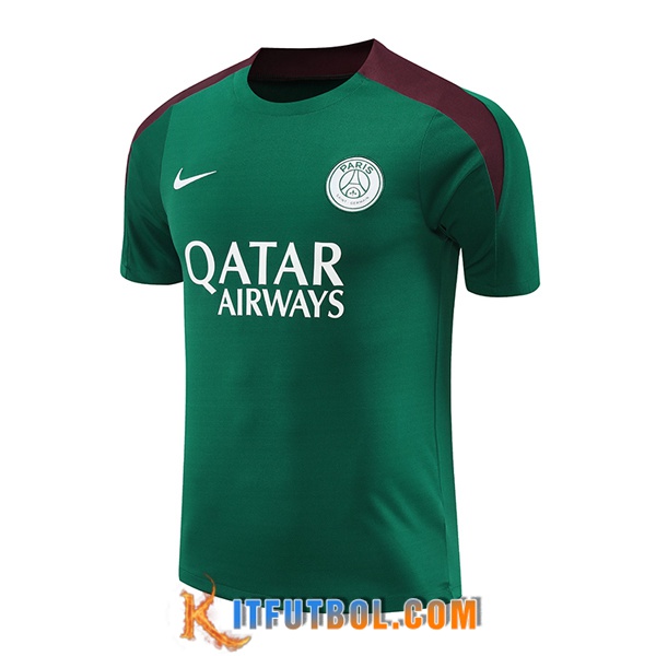 Camiseta Entrenamiento PSG Verde/Rojo 2024/2025