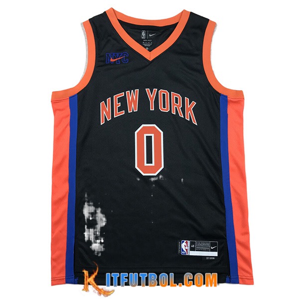 Camisetas New York Knicks (DIVINCENZO #0) 2024/25 Negro/Naranja/Azul