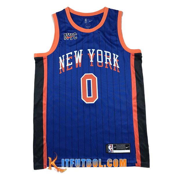 Camisetas New York Knicks (DIVINCENZO #0) 2024/25 Azul/Negro/Naranja