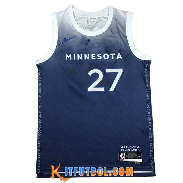 Camisetas Minnesota Timberwolves (GOBERT #27) 2024/25 Azul/Blanco