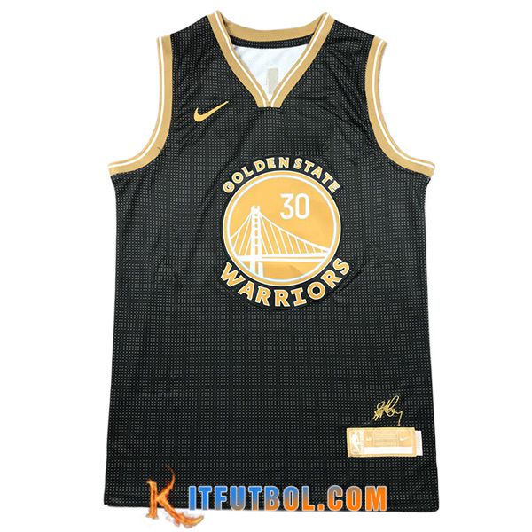 Camisetas Golden State Warriors (CURRY #30) 2024/25 Negro/Amarillo