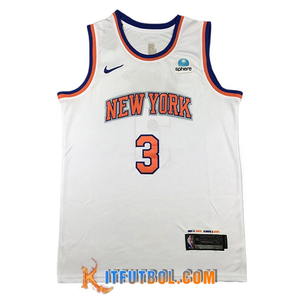Camisetas New York Knicks (HART #3) 2024/25 Blanco/Naranja -03