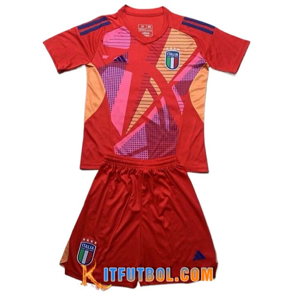 Camisetas De Futbol Italia Ninos Portero Rojo UEFA Euro 2024