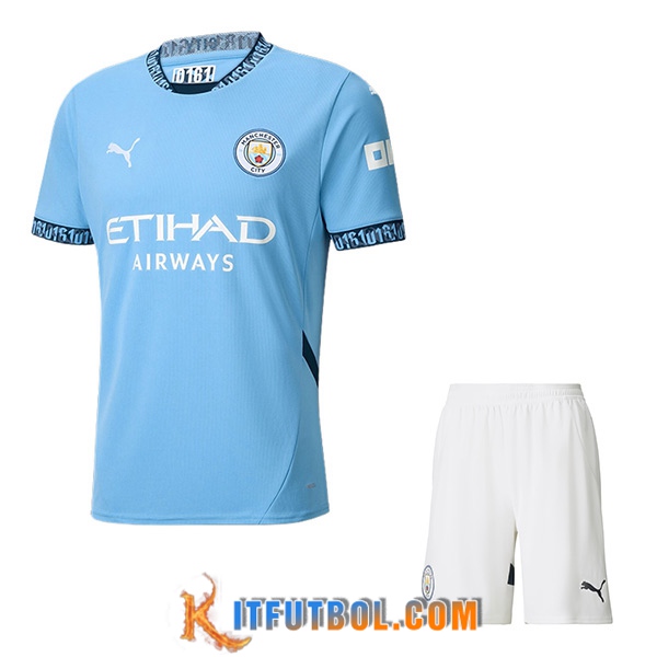 Camisetas Futbol Manchester City Primera + Cortos 2024/2025
