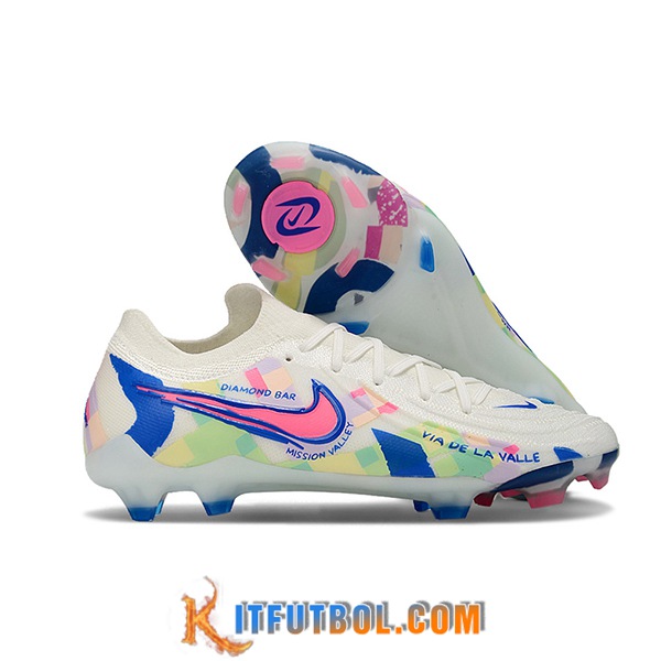 Nike Botas De Fútbol Phantom Luna Elite NU FG Blanco/Azul/Rosa -05