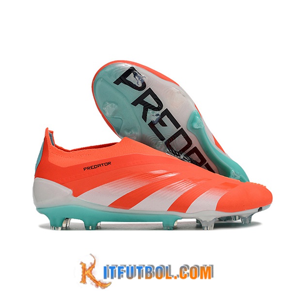 Adidas Botas De Fútbol PREDATOR ELITE LACELESS BOOTS FG Blanco/Naranja
