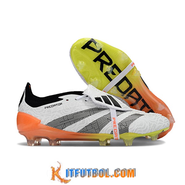 Adidas Botas De Fútbol Predator Elite Tongue FG Blanco/Gris/Naranja