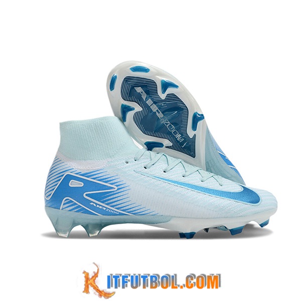 Nike Botas De Fútbol Air Zoom Mercurial Superfly IIX Elite FG Blanco/Azul -02