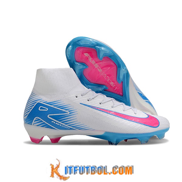 Nike Botas De Fútbol Air Zoom Mercurial Superfly IIX Elite FG Blanco/Azul/Rosa