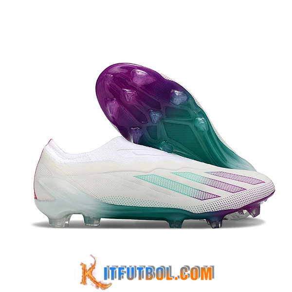 Adidas Botas De Fútbol X CRAZYFAST.1 LL FG Blanco/Verde/Violeta