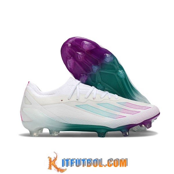 Adidas Botas De Fútbol X CRAZYFAST MESSI.1 FG BOOTS Blanco/Verde/Violeta