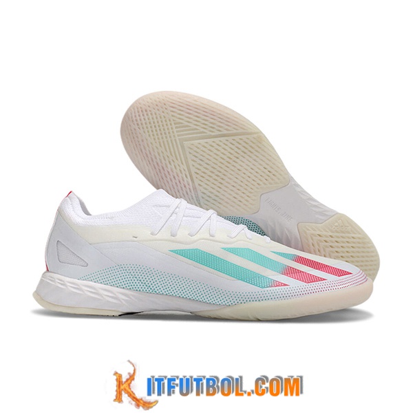 Adidas Botas De Fútbol X CRAZYFAST.1 IC BOOTS Blanco/Verde/Rojo