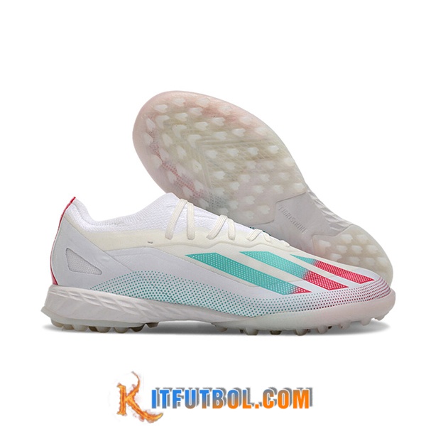 Adidas Botas De Fútbol X CRAZYFAST.1 TF BOOTS Blanco/Verde/Rojo