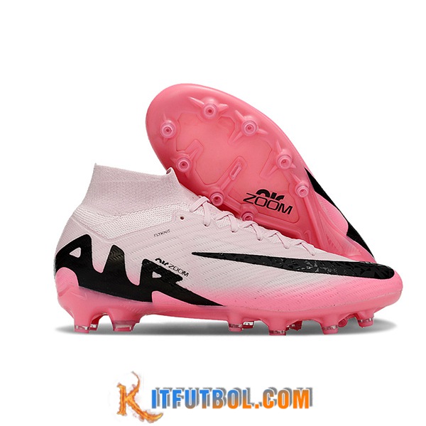 Nike Botas De Fútbol Air Zoom Mercurial Superfly IX Elite AG Rosa/Negro
