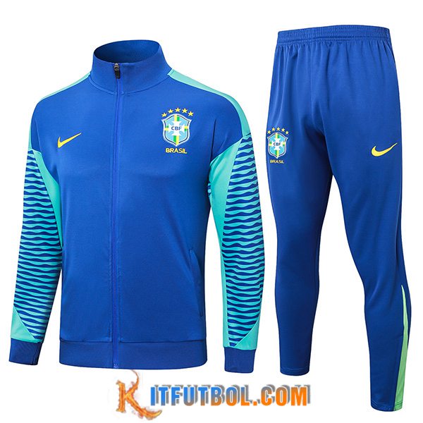 Chandal Equipos De Futbol Chaquetas Brasil Azul/Verde 2024/2025