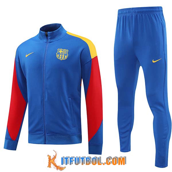 Chandal Equipos De Futbol Chaquetas FC Barcelona Azul/Rojo 2024/2025