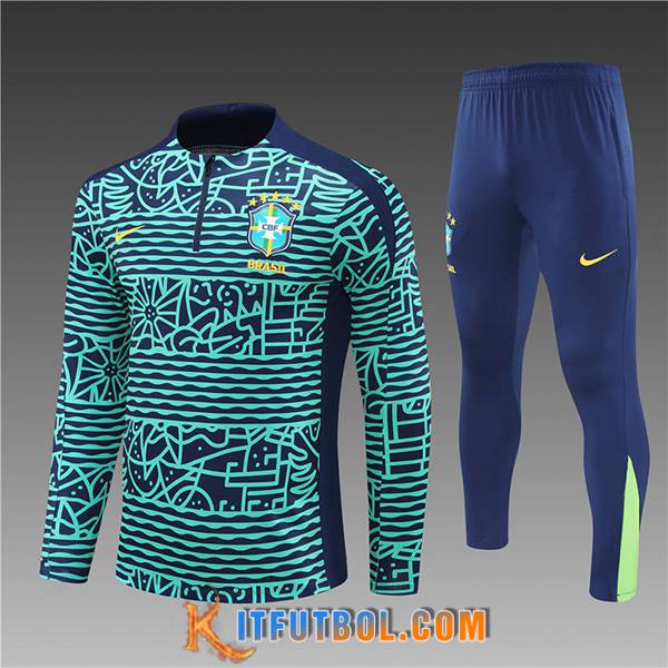 Chandal Equipos De Futbol Brasil Ninos Verde/Azul 2024/2025