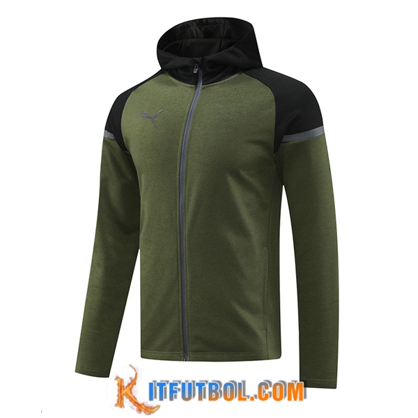 Chaqueta Con Capucha PUMA Verde/Negro 2024/2025