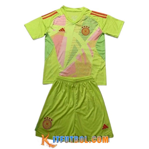 Camisetas De Futbol Alemania Ninos Portero Verde 2024/2025
