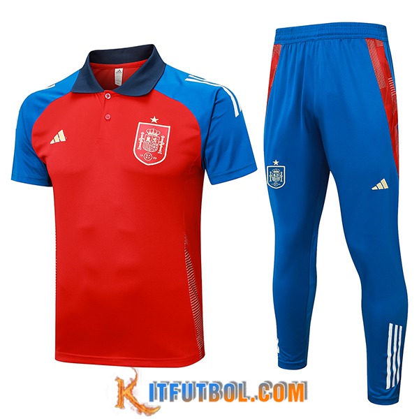 Camiseta Polo España Rojo/Azul 2024/2025