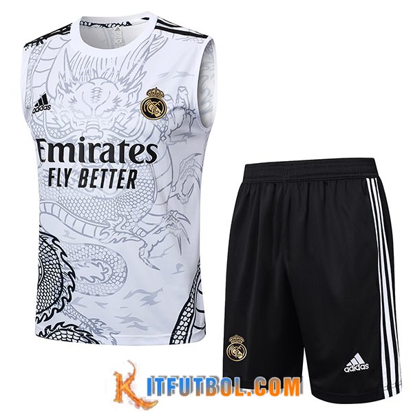 Camiseta Entrenamiento sin mangas Real Madrid Blanco/Gris/Negro 2024/2025
