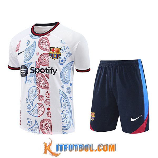 Camiseta Entrenamiento FC Barcelona Blanco/Rojo/Azul 2024/2025