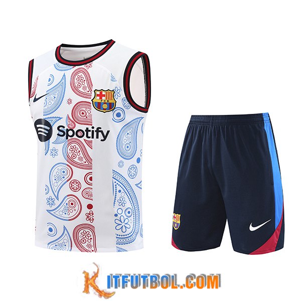 Camiseta Entrenamiento sin mangas FC Barcelona Blanco/Rojo/Azul 2024/2025